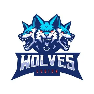 Wolves athletic club vector logo Illustrazione stock