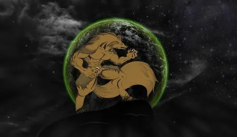 Wolves howl Full Moon Stock Photos