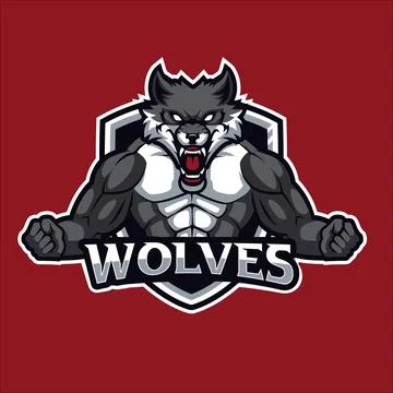 Wolves mascot logo design vector illustration Stock Illustration