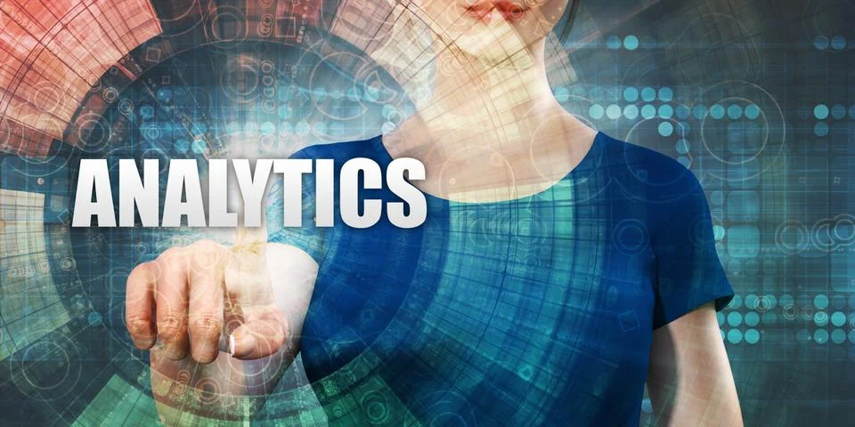 Woman Accessing Analytics 스톡 일러스트