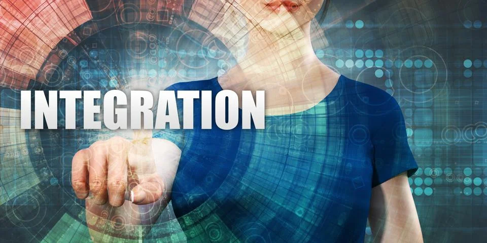 Woman Accessing Integration Stockillustratie