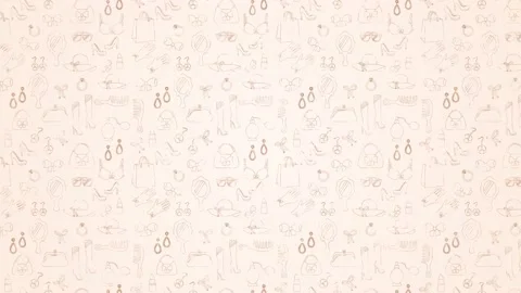 Woman accessories pattern on a gradient pink animation footage,woman fashion  Stock Footage 144005538