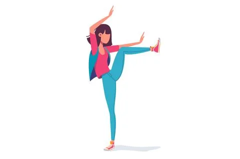 Woman in Active Pose Stock Illustration