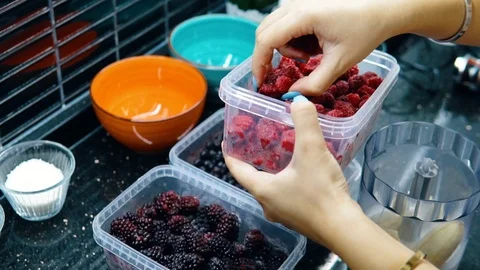 The woman adding the blackberry Stock Footage 116766834