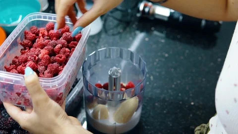 The woman adding the blackberry Stock Footage 116766926