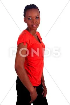 Woman african beautiful young black isolated Stock Photos