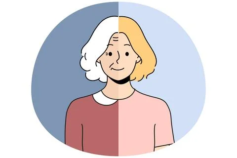 Woman aging process Stock-Illustration