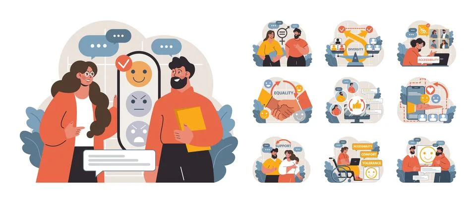 Woman analyzing data trends. Flat vector illustration. 스톡 일러스트