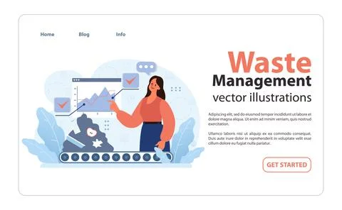 Woman analyzing data trends. Flat vector illustration. Stock Illustration