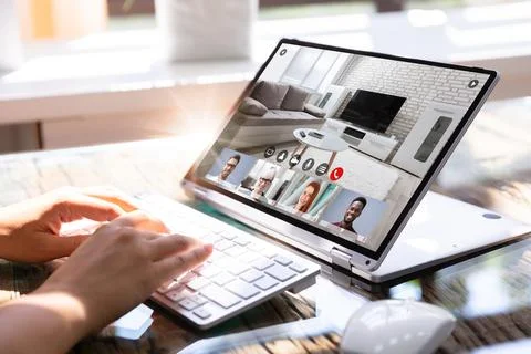 Woman Analyzing Graph On Laptop Stock Photos