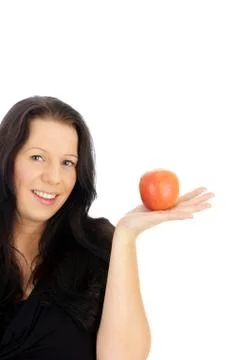 Woman and apple Foto stock