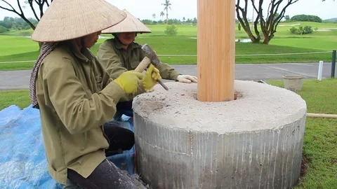 Woman and a hammer Stock Footage 91237604