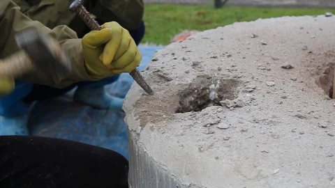 Woman and a hammer Stock Footage 91237689