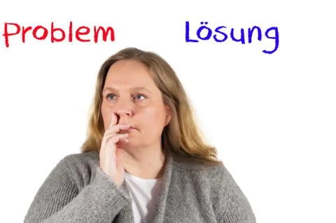 Woman and problem - solution Stock Illustration