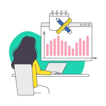 Woman App Dev Professional Developing Software Application for Mobile Device Stockillustratie