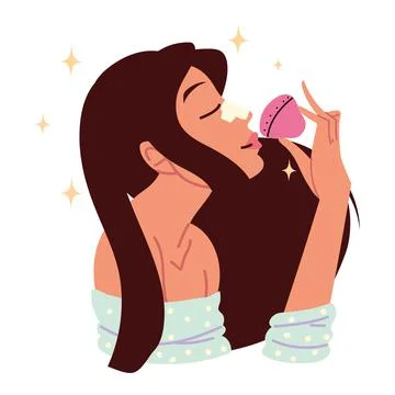 Woman applying foundation Stock Illustration