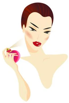Woman Applying Make-up Stock Illustration