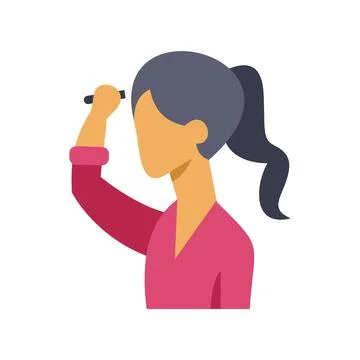 Woman applying makeup using an eyeshadow brush Stock Illustration