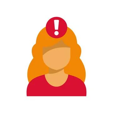 Woman avatar having error message alert notification Stock Illustration