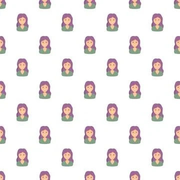 Woman avatar pattern creating seamless background design Stock Illustration