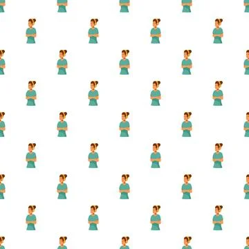 Woman avatar pattern repeating for background texture Stock Illustration