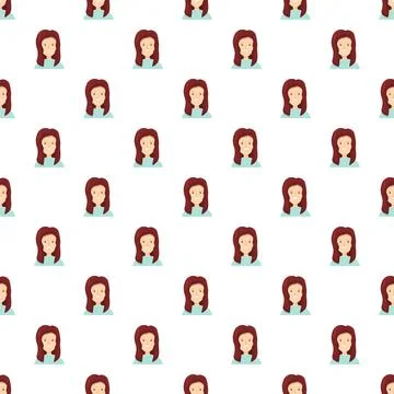 Woman avatar pattern repeating on white background Stock Illustration