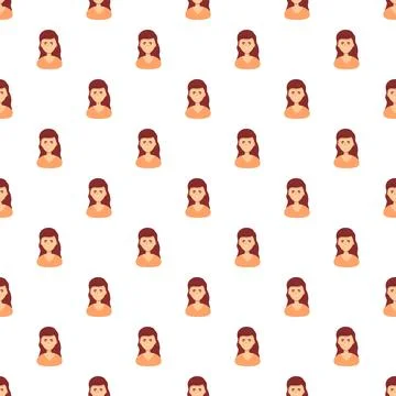 Woman avatar pattern repeating on white background Stock Illustration