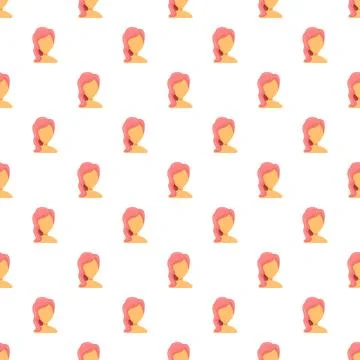 Woman avatar profile seamless pattern background 스톡 일러스트