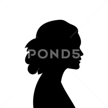 Anonymous female face avatar. Incognito woman head silhouette. Stock Vector