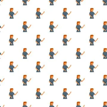 Woman avatar repeating pattern on white background Illustrazione stock