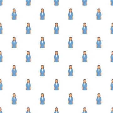 Woman avatar repeating pattern on white background Stock Illustration