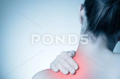 Woman with back pain Stock Photos