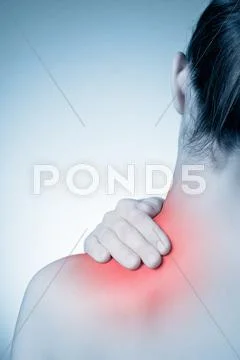 Woman with back pain Stock Photos