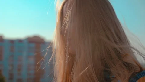 The Woman On The Background Of The Sunset Stock-Footage 245290583
