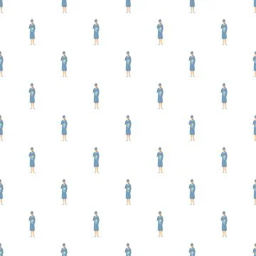 Woman in bathrobe holding a cup pattern Stock Illustration