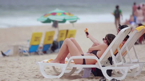 Woman on the beach Stock Footage 62525156