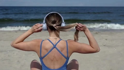 Woman on the beach Stock Footage 277793037