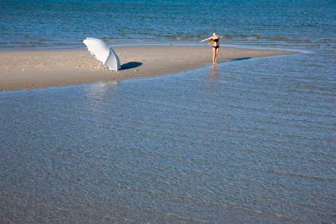 Woman on the beach Stock Photos