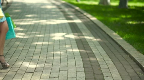 The woman begins to bend the standing leg. Stock Footage