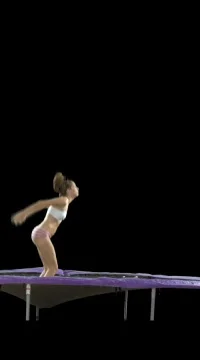 Woman in bikini jumping on trampoline. Stock Video Pond5