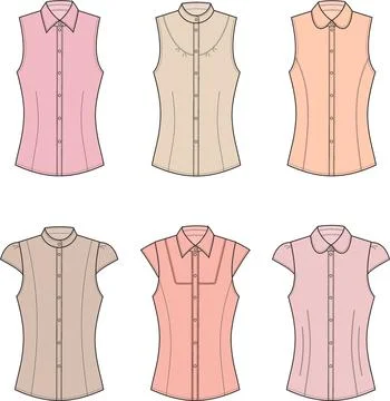Woman blouse set. Technical vector illustration. Stock Illustration