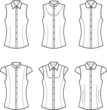 Woman blouse set. Technical vector illustration. Stock Illustration