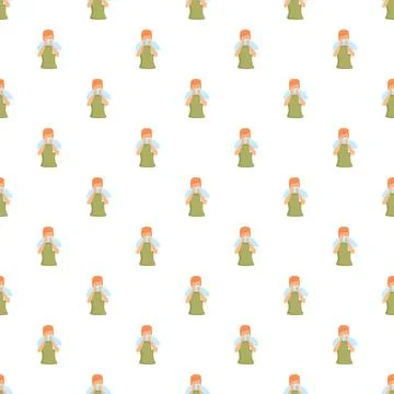 Woman blowing nose with pattern background 스톡 일러스트