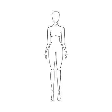 Woman body template for fashion collection. Standing female figure for  fashion Illustration #247034676