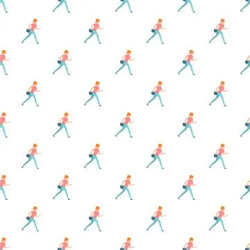 Woman bowling player seamless pattern background Stock Illustration