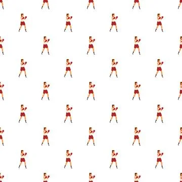 Woman boxer repeating seamless pattern background Stockillustratie