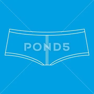 Female Underwear, Panties, Bikini Different Types in Thin Line