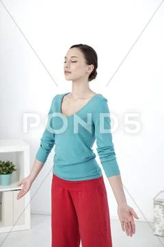 Woman breathing Stock Photos