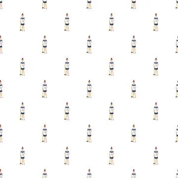 Woman with brush pattern Stock Illustration
