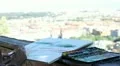 Woman with brushes drawing Vatican HD Footage